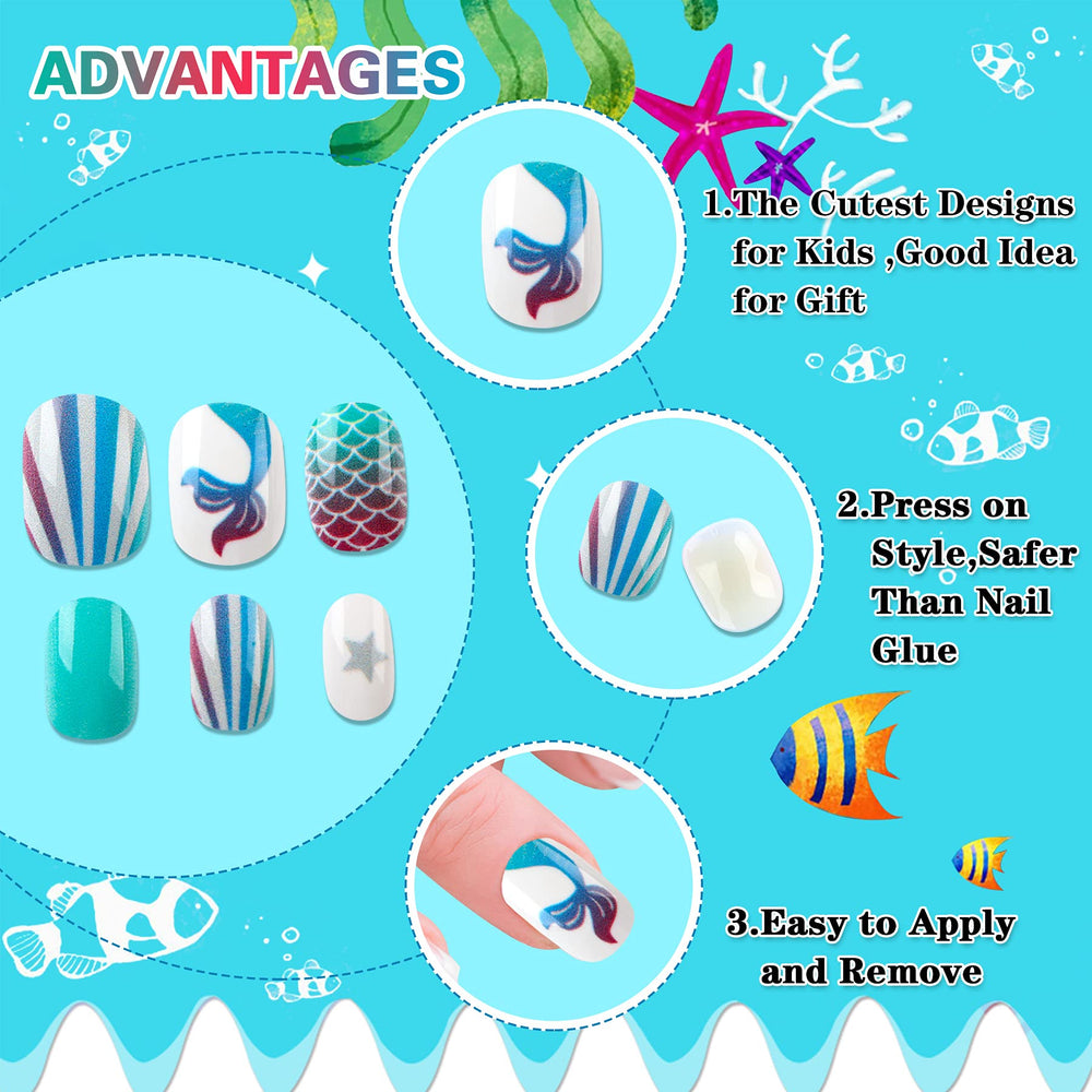 Ongles JANYUN papillons bleu : design léger favorisant l'imagination