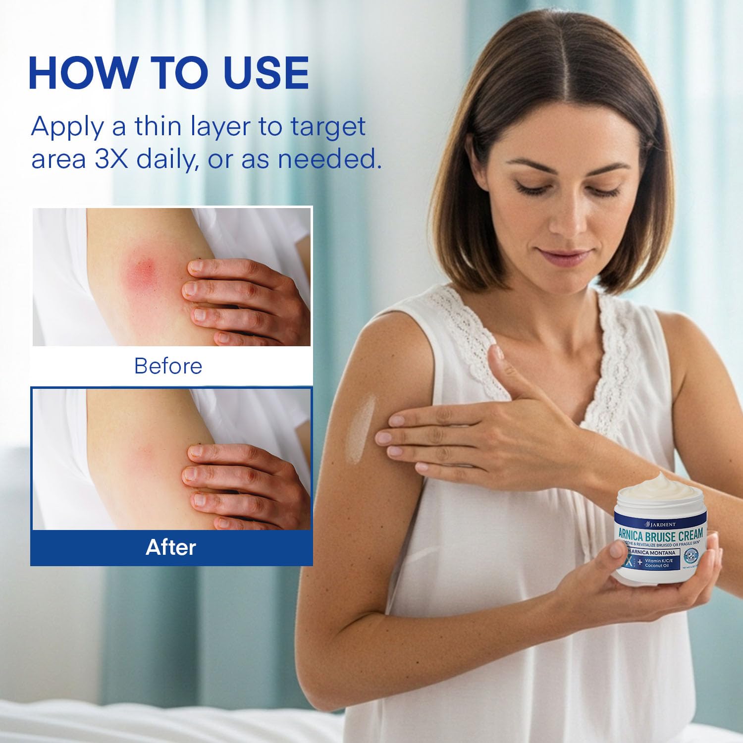 Jardient Arnica Crème testé dermatologiquement pour tous les types de peau.