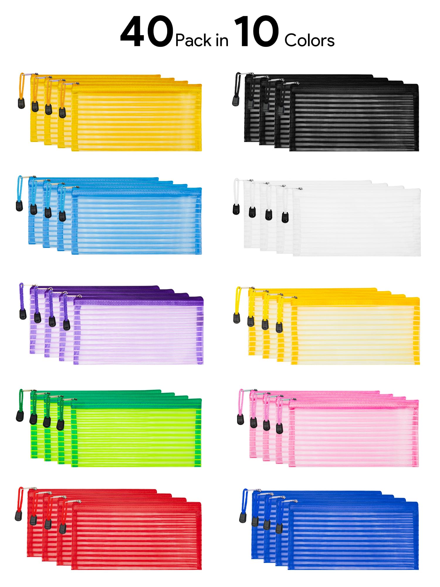 Poche mesh zippée JARLINK bleu clair pour câbles et accessoires.