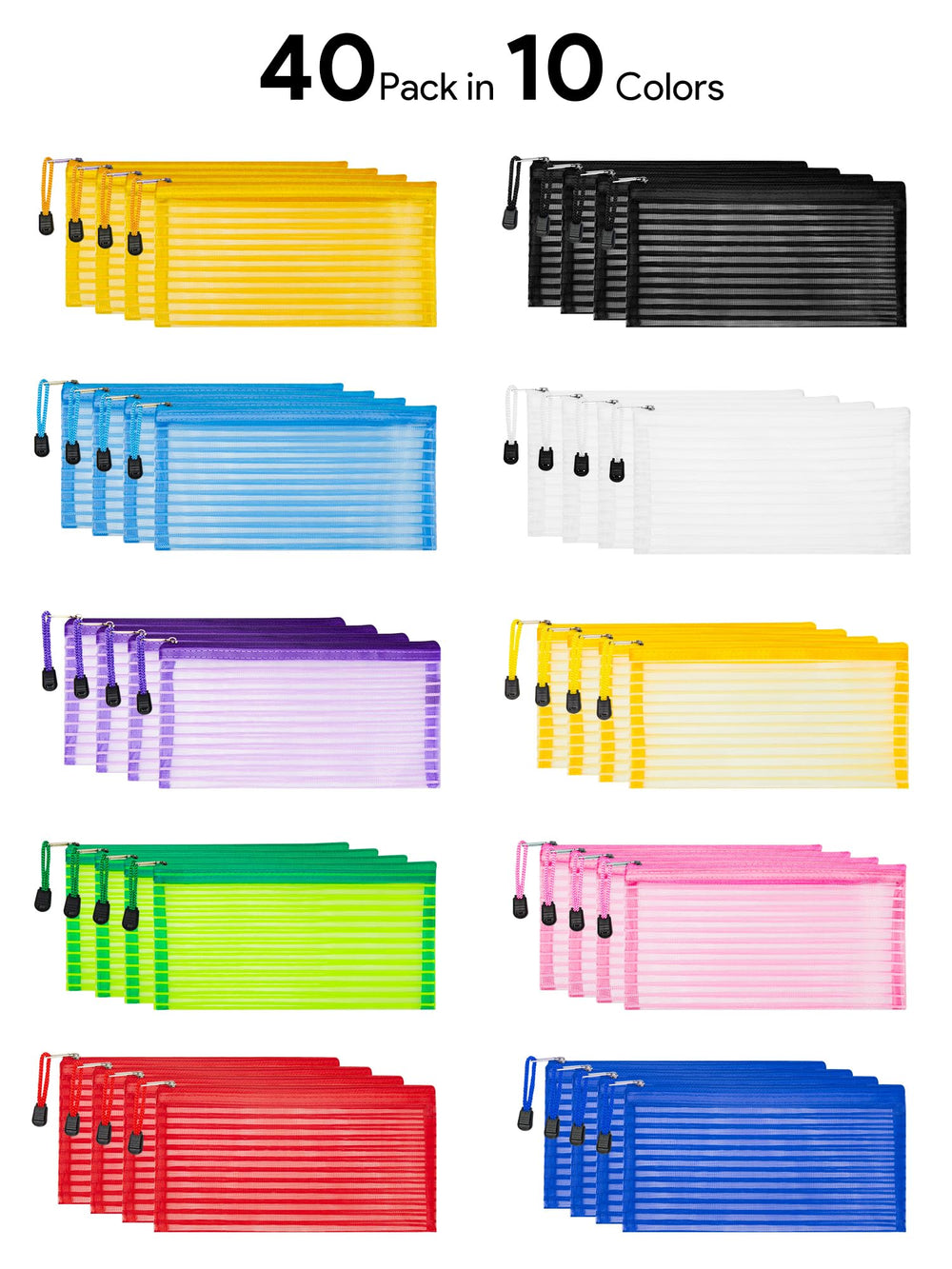Poche mesh zippée JARLINK bleu clair pour câbles et accessoires.