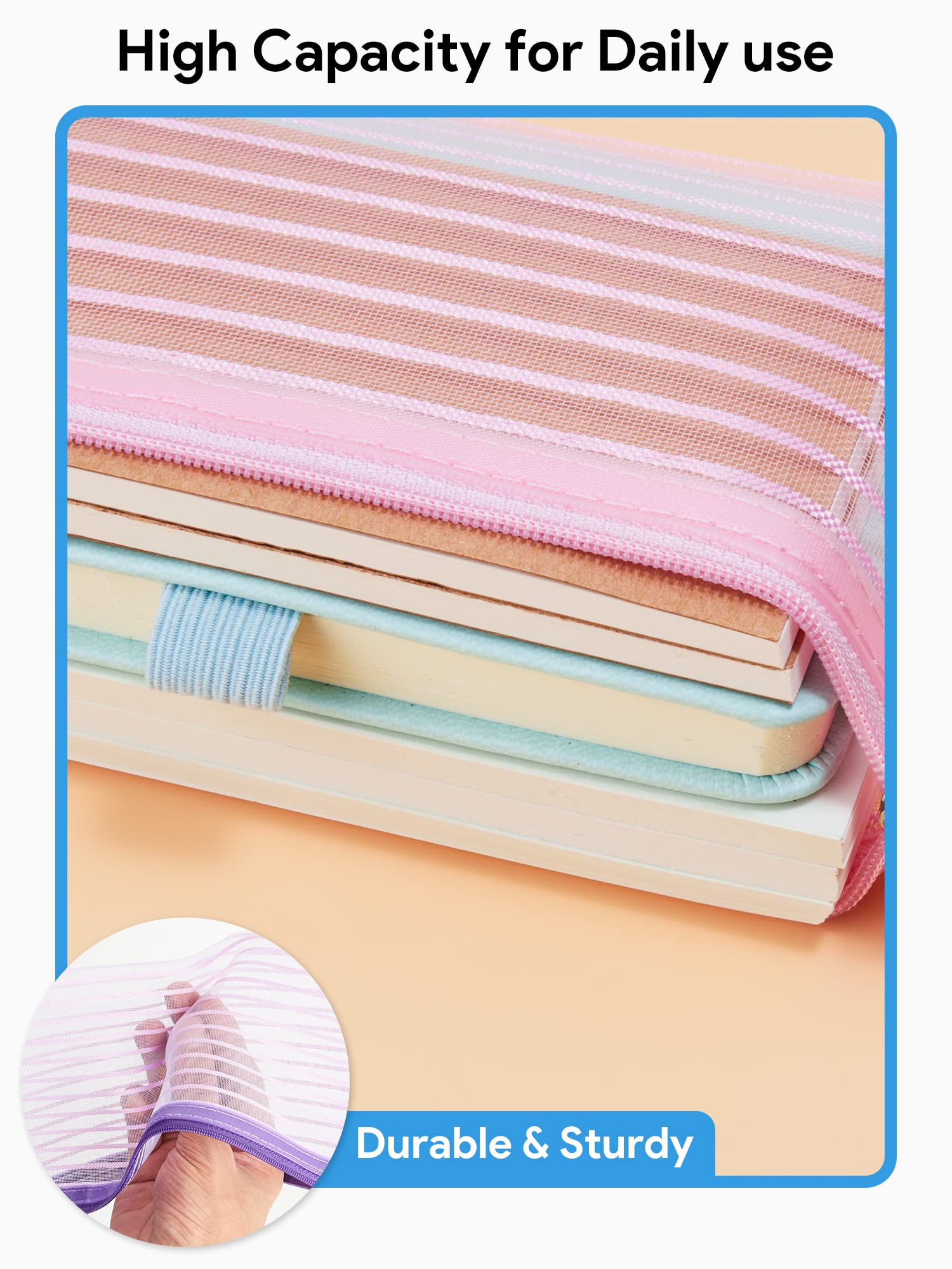 Poche mesh zippée JARLINK doré utile pour documents et reçus.