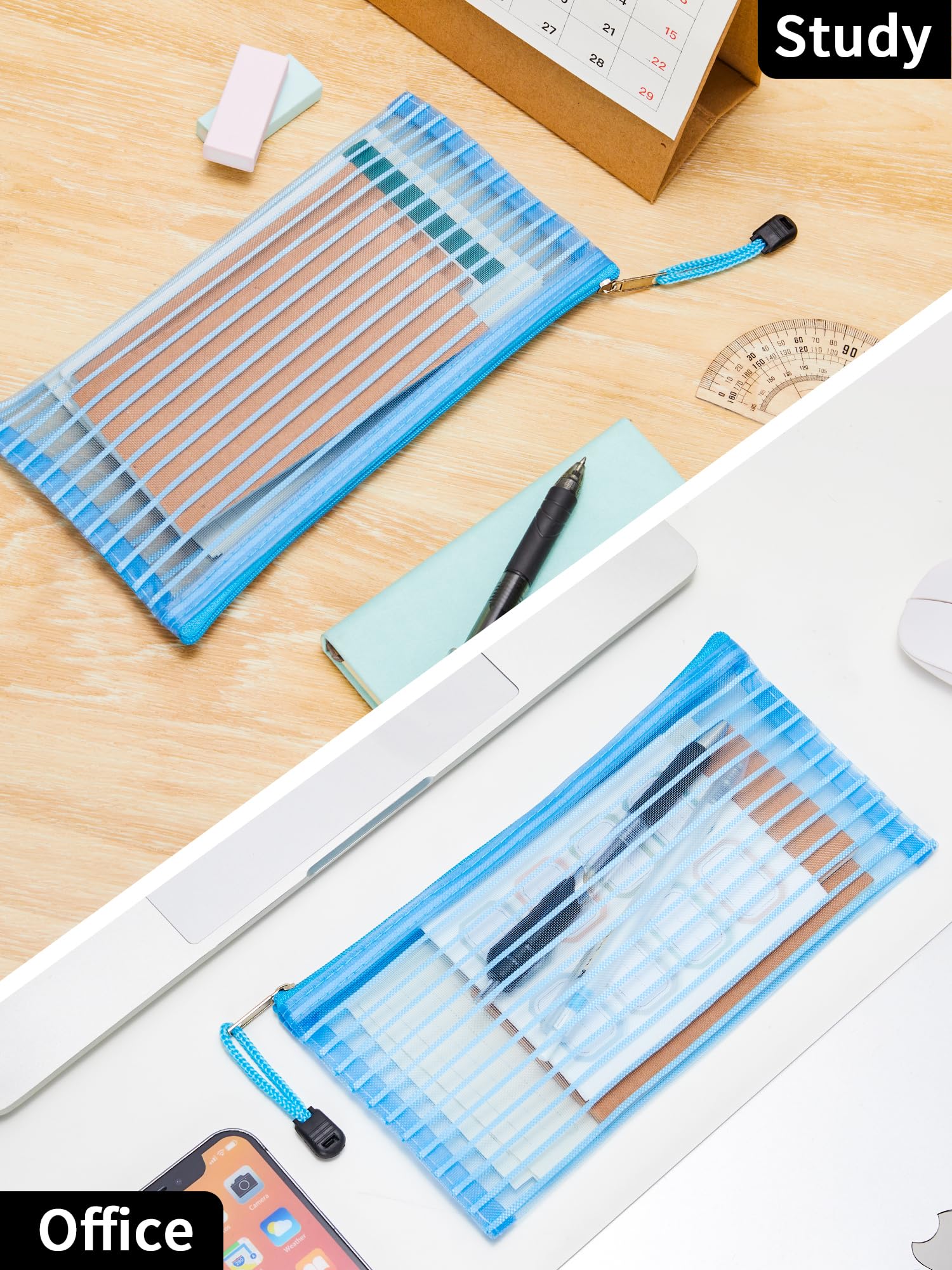 Poche mesh zippée JARLINK noir robuste pour objets sensibles.