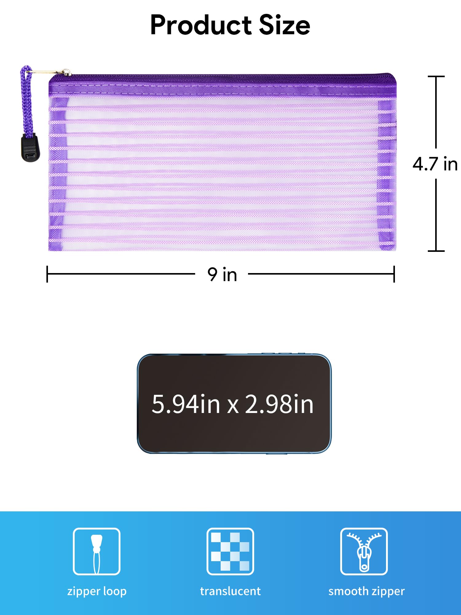 Poche mesh zippée JARLINK rose pratique pour cosmétiques en voyage.