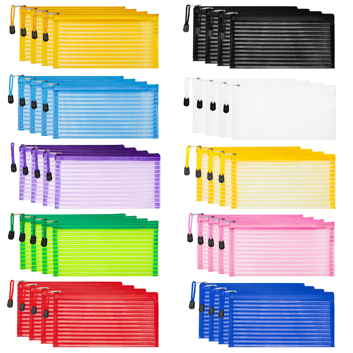 Poche mesh zippée JARLINK rouge pour organiser stylos et petits accessoires.