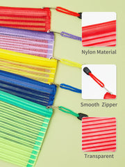 Poche mesh zippée JARLINK violet idéale pour classeurs et fournitures.
