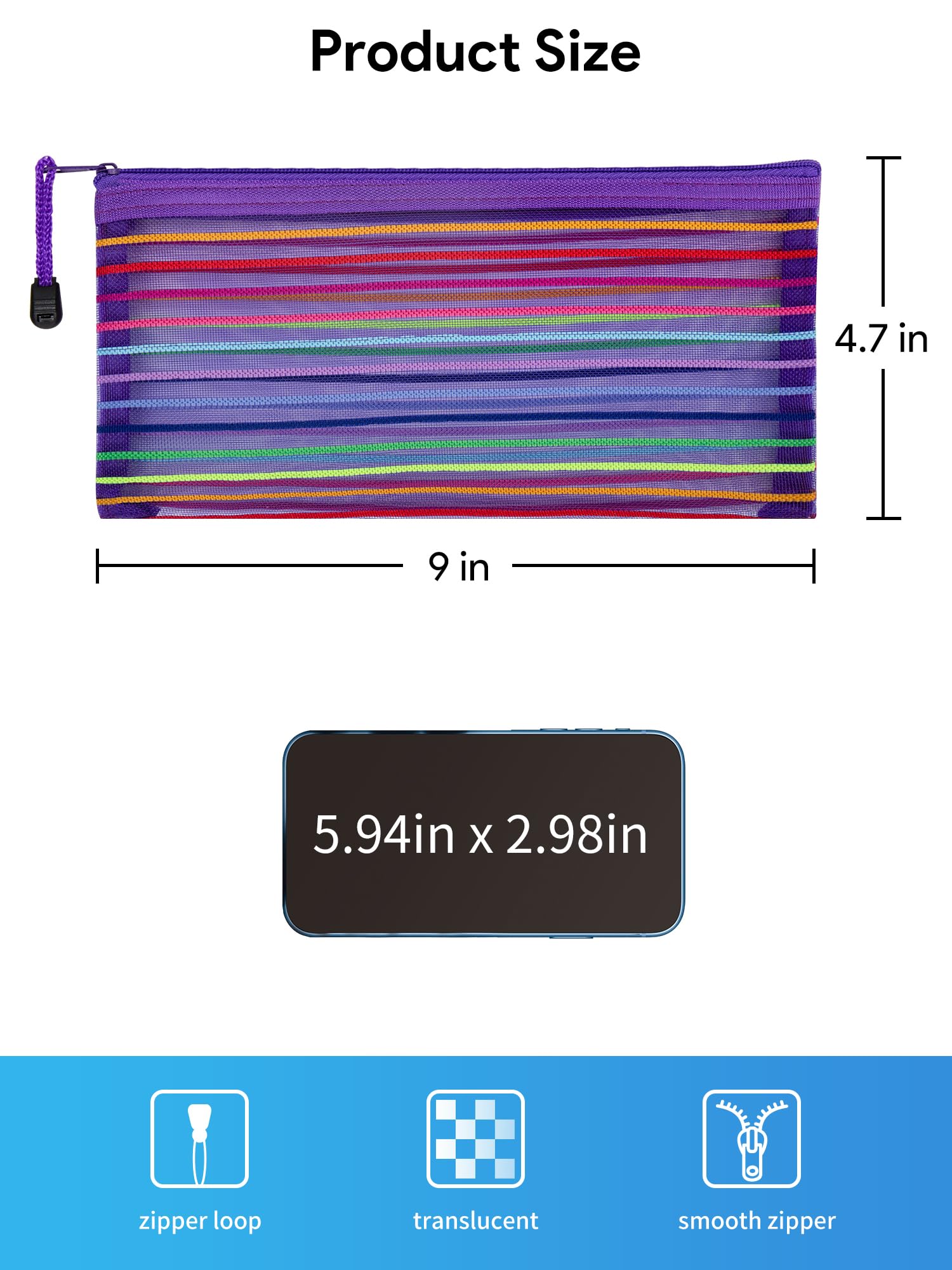 Trousse mesh JarLink jaune, rangement clair des stylos et crayons.
