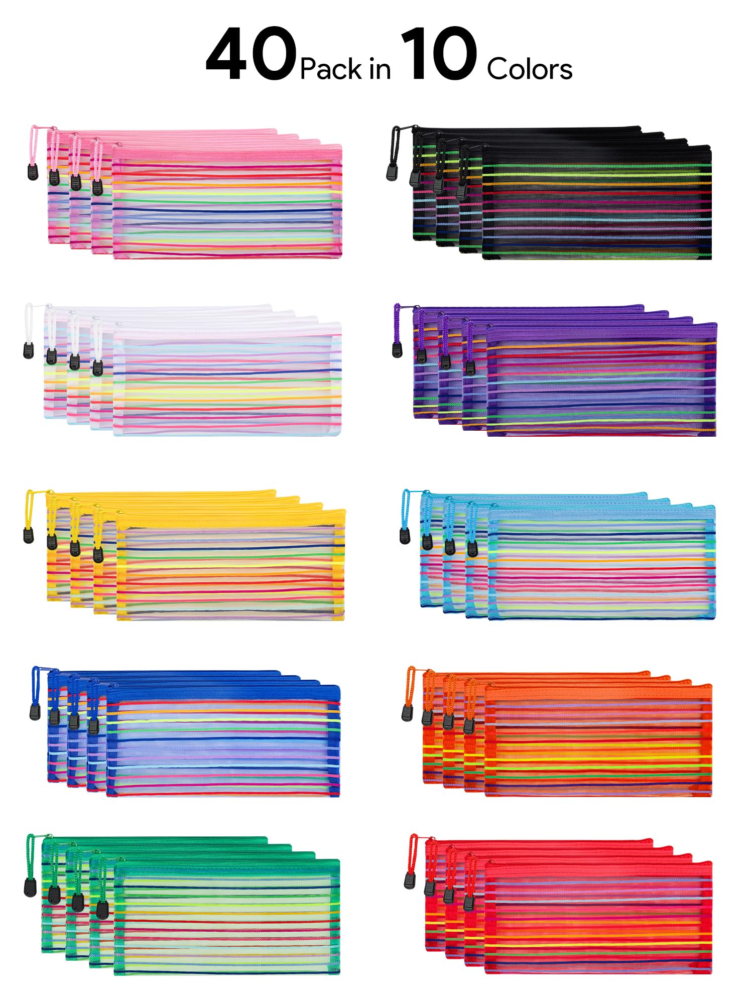 Trousse mesh JarLink vert, transparence légère pour repérer rapidement le contenu.