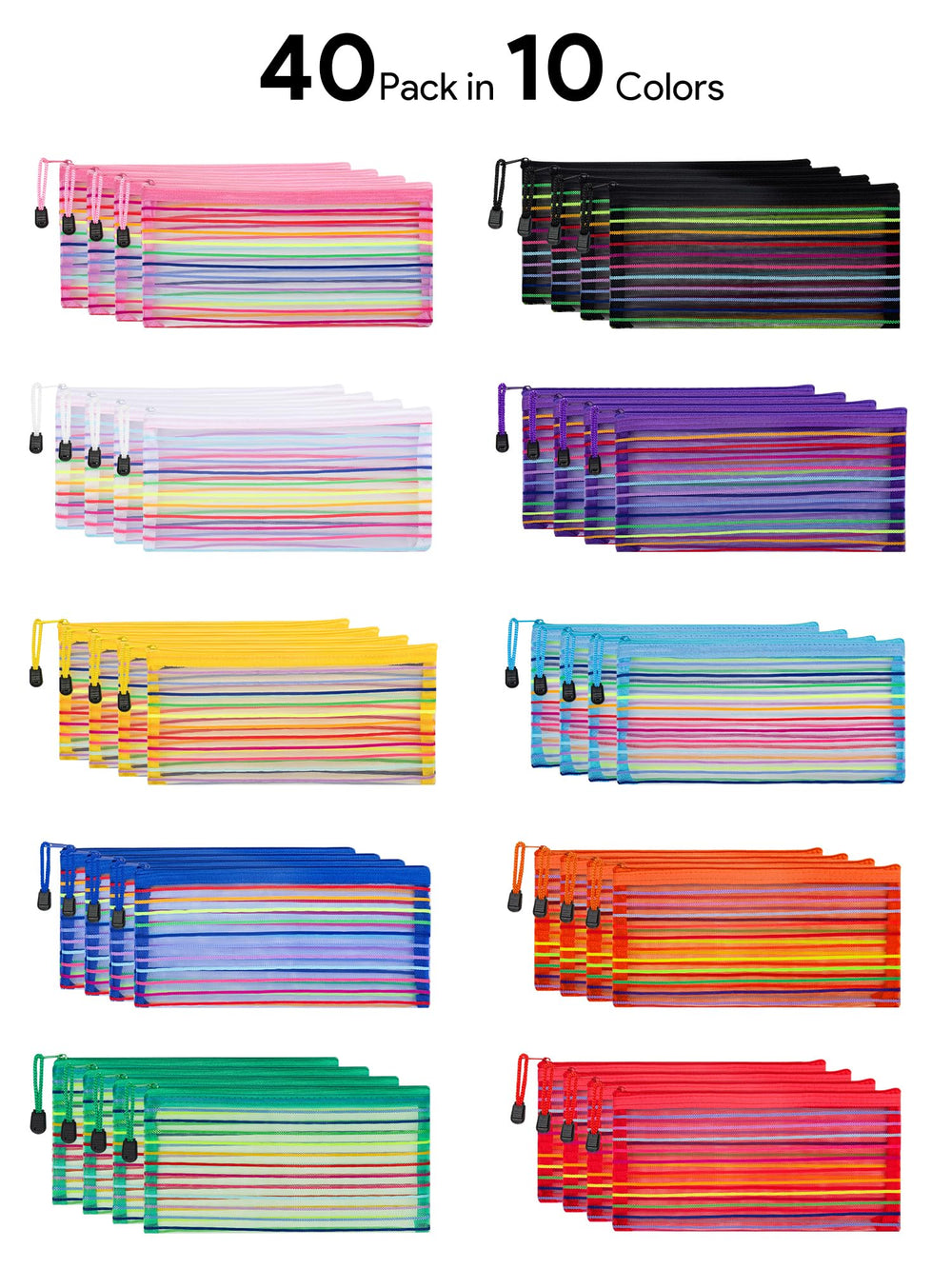 Trousse mesh JarLink vert, transparence légère pour repérer rapidement le contenu.