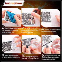 JarThenaAMCS ensemble de 4 plaques stamping pour ongles western