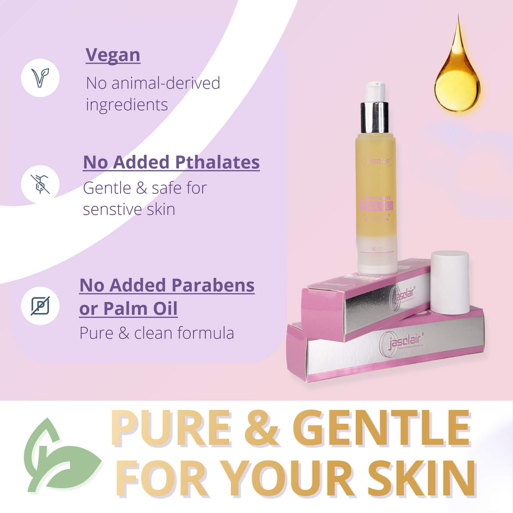 Jasclair Dermaplaning Oil: peau calme après rasage et hydratation légère.