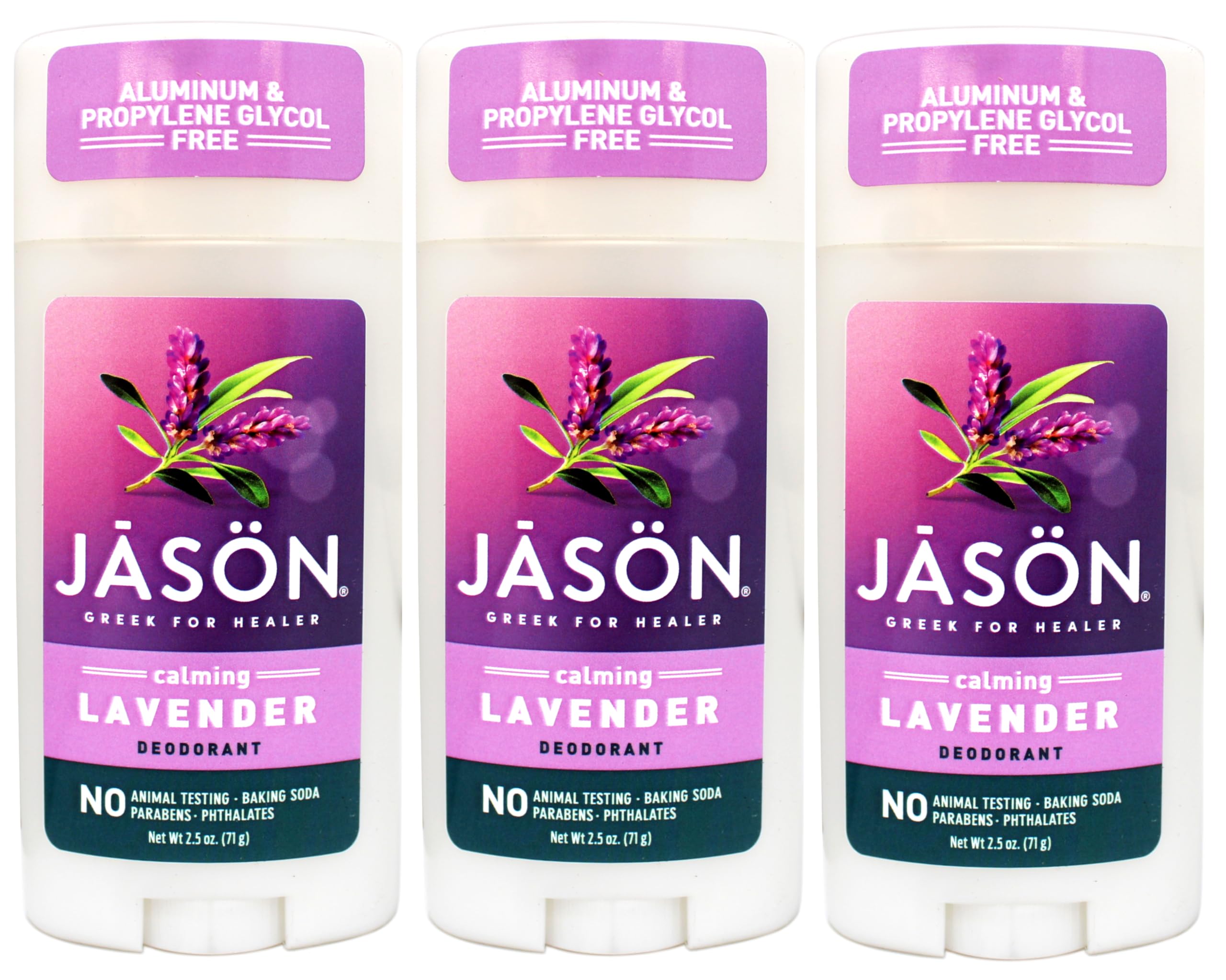 JĀSÖN Calming Lavender Deodorant Stick texture detail emphasizing skin-friendly formula