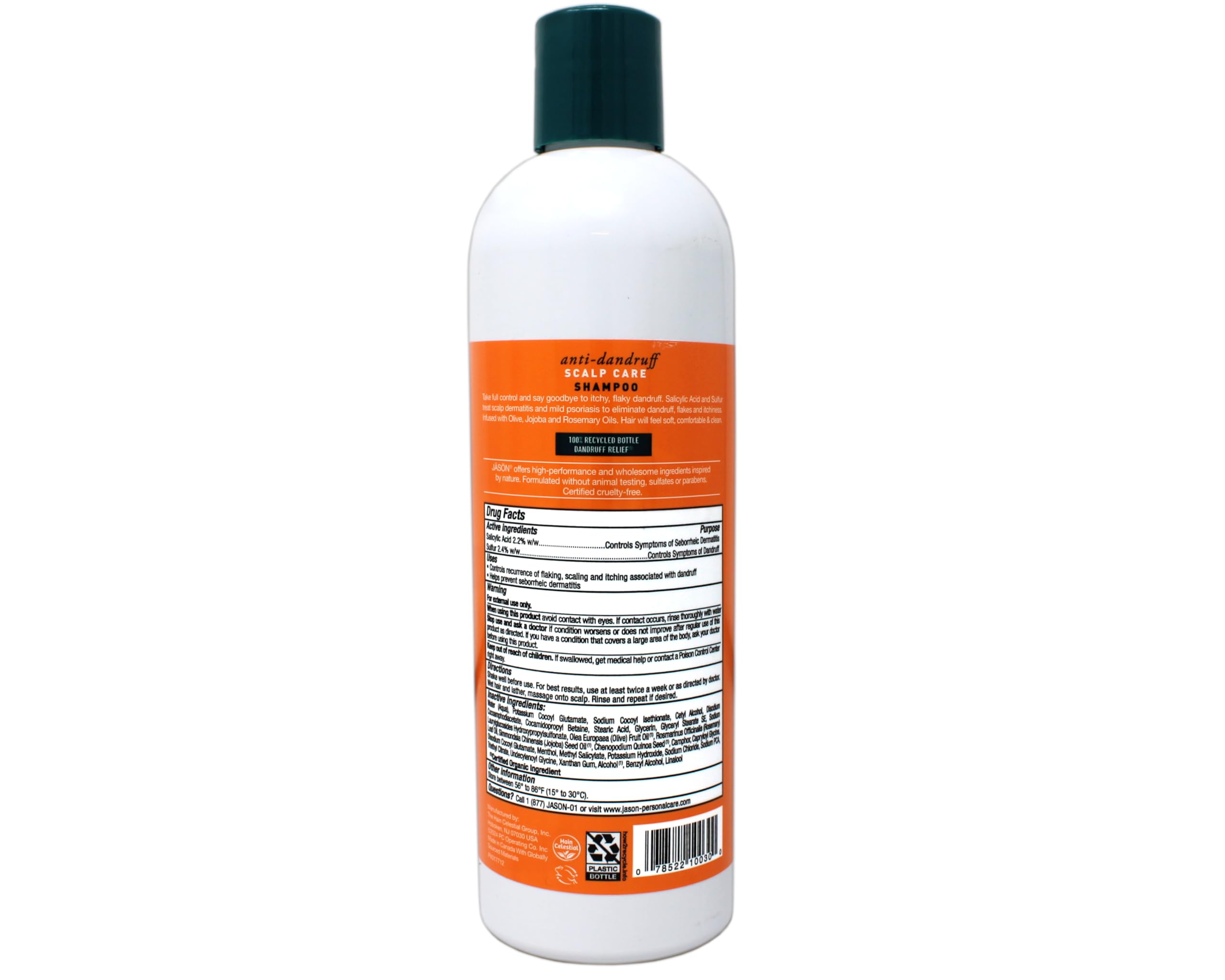 Jason Shampoing Pellicules – Ingrédients romarin, olive et jojoba nourrissent le cuir chevelu.