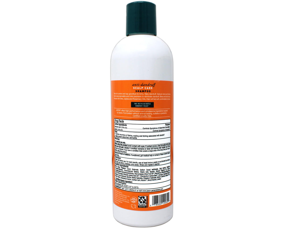 Jason Shampoing Pellicules – Ingrédients romarin, olive et jojoba nourrissent le cuir chevelu.