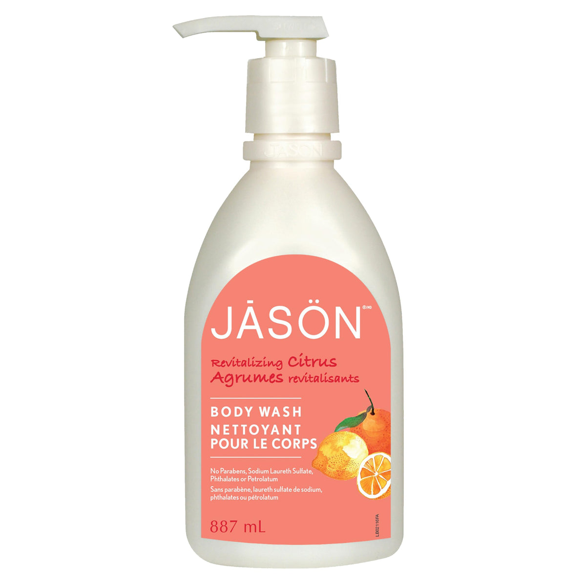 Gel douche Jason citron – bouteille montrant hydratation nourrissante.