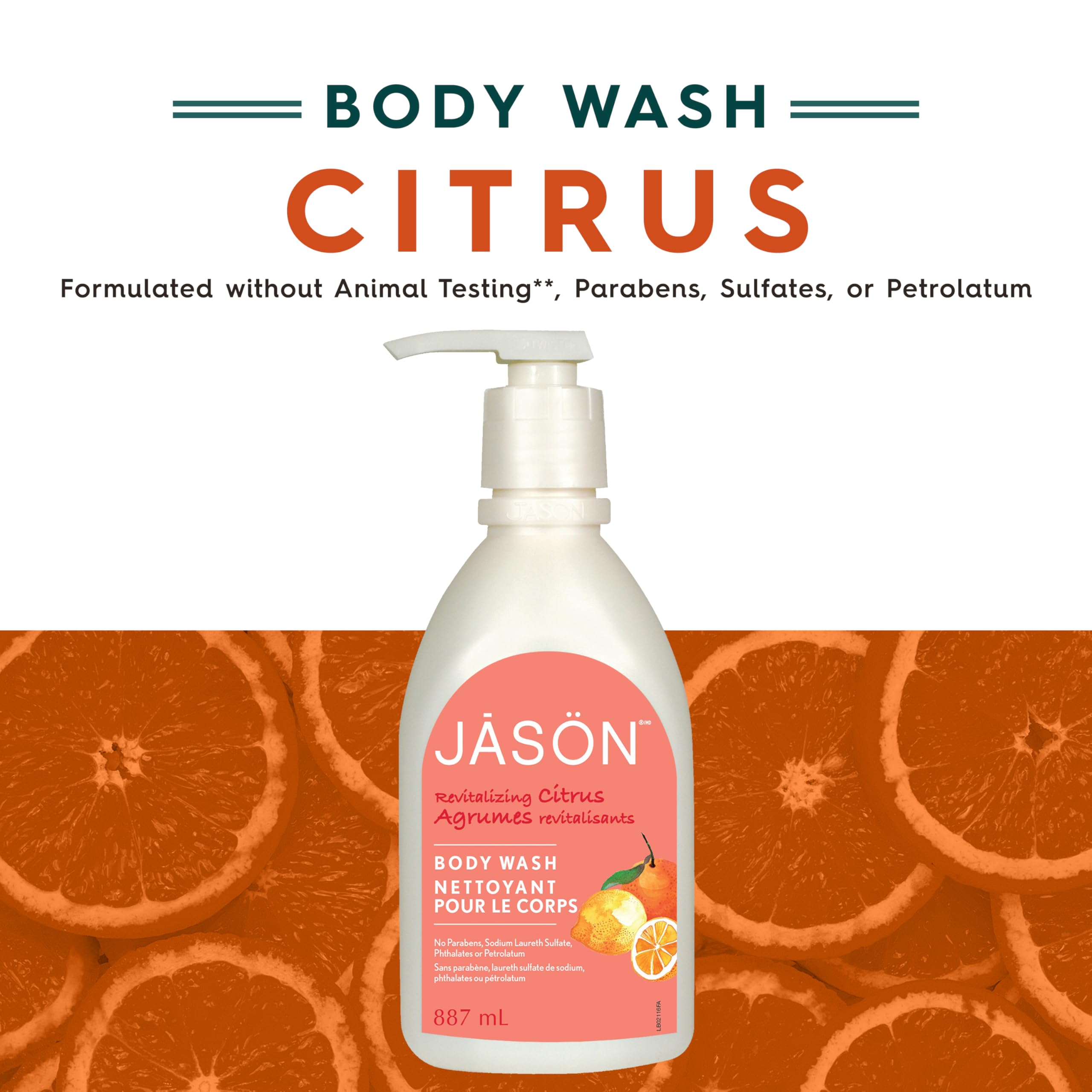 Gel douche Jason citron – pompe pratique pour une application rapide.