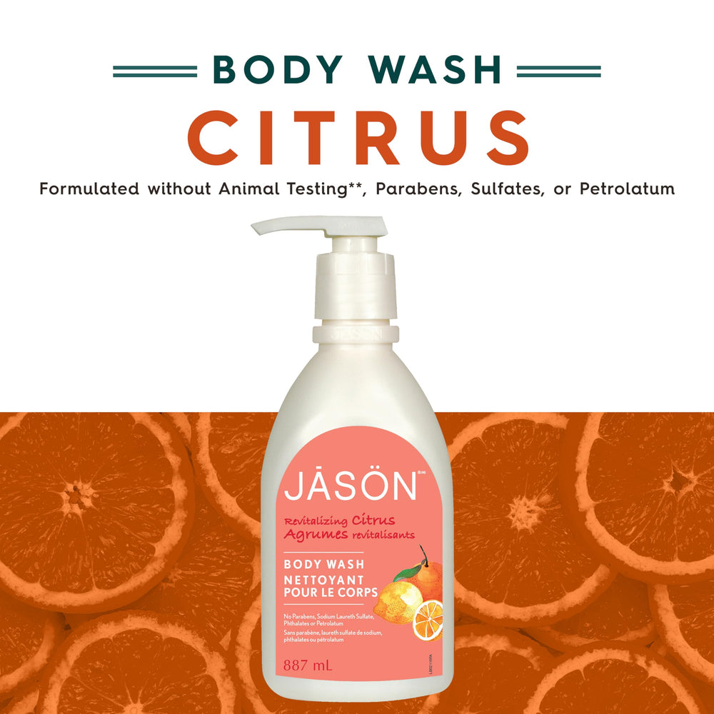 Gel douche Jason citron – pompe pratique pour une application rapide.