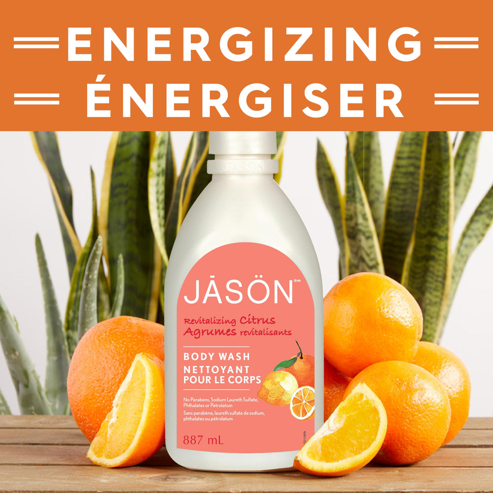 Gel douche Jason citron – sans sulfates et non testé sur les animaux.