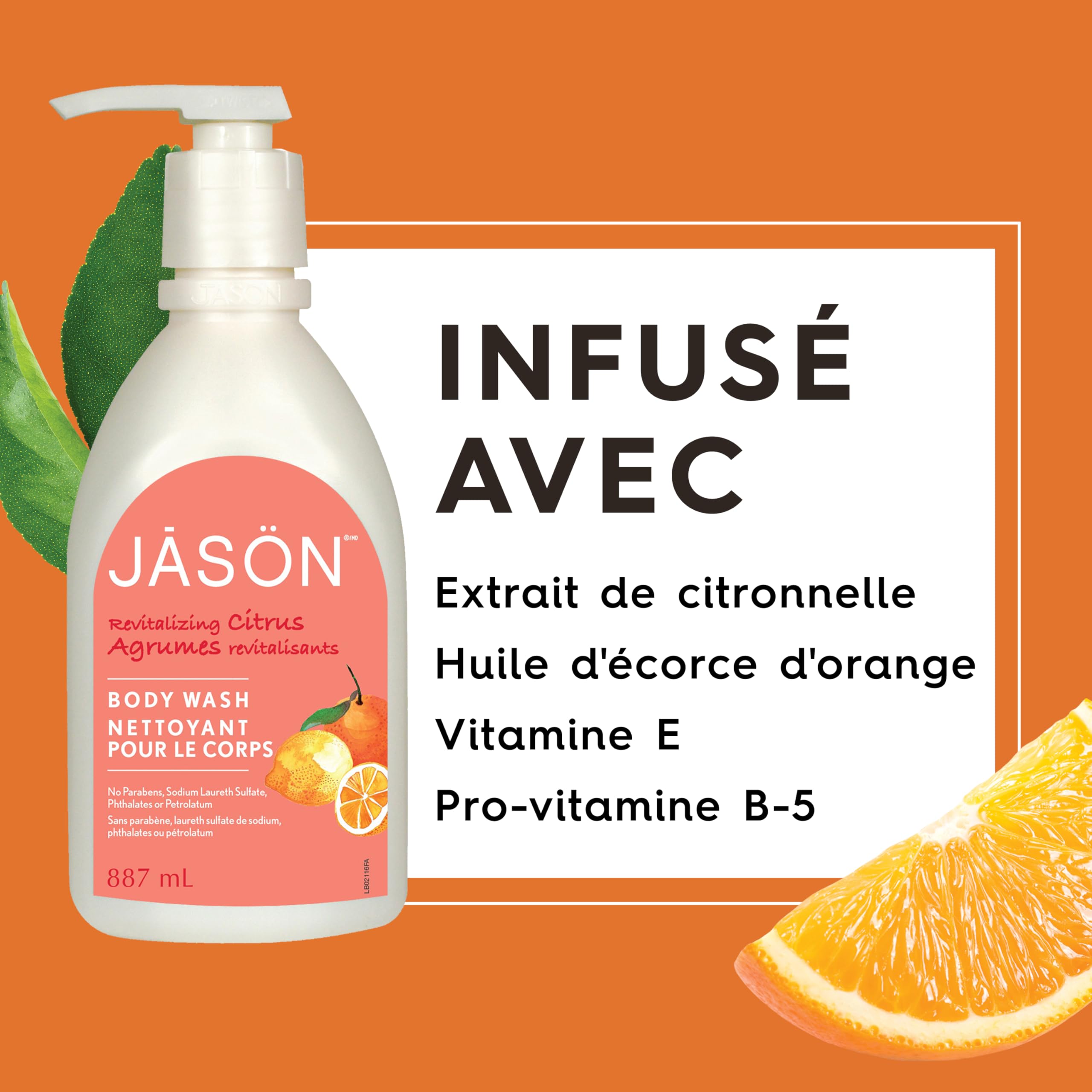 Gel douche Jason citron – vitamine E pour une peau souple après la douche.