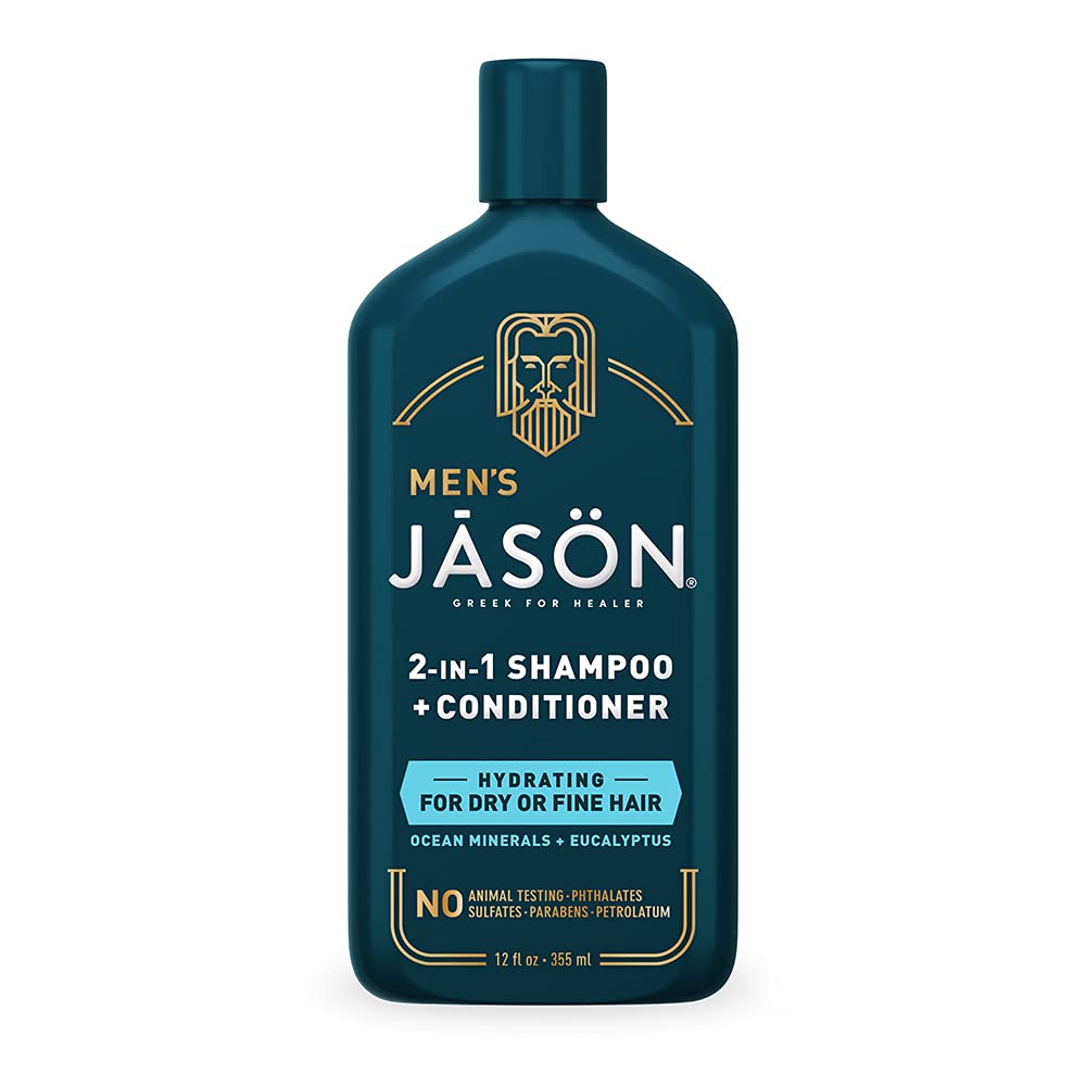 Jason 2-en-1 pour homme - bouteille visible, hydratation legere pour cheveux fins