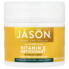 JASON Vitamine E Age Renewal Crème, pot visible, hydratation durable pour peau mature.