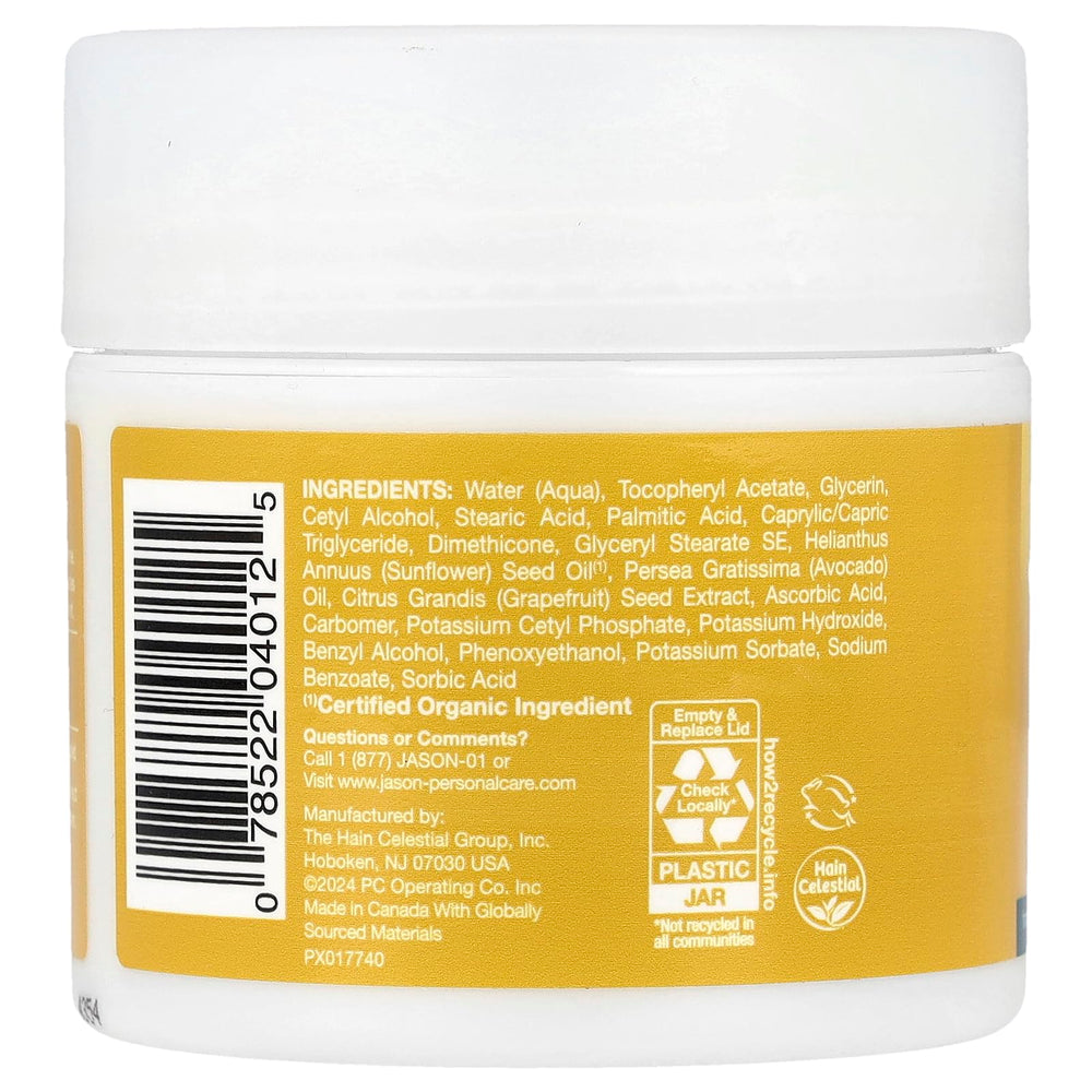 Texture riche de la crème JASON appliquée sur la peau mature, nourrissante.