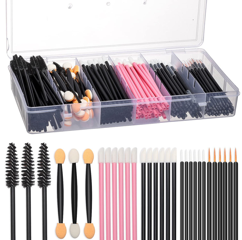 Kit JASSINS d’outils maquillage jetables avec boîte de rangement pratique.
