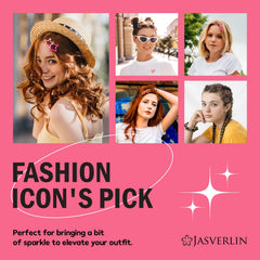 Épingle étoile Y2K JASVERLIN fuchsia grand, style audacieux