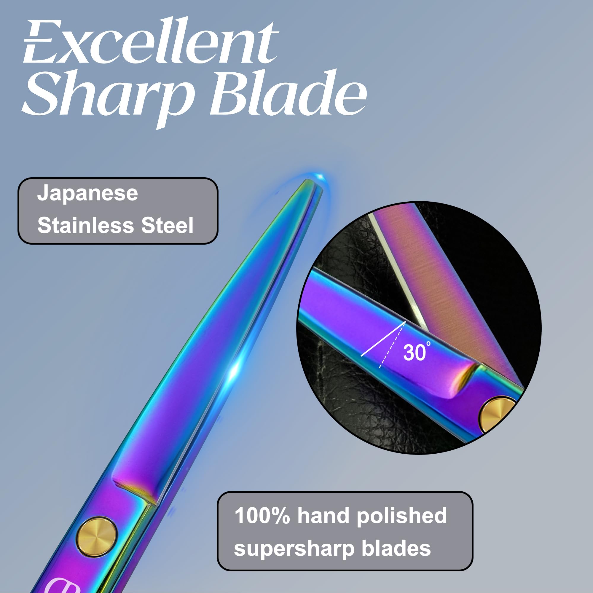 JAVENPROLIU, acier japonais 440C offrant précision et durabilité pour tous types de cheveux.