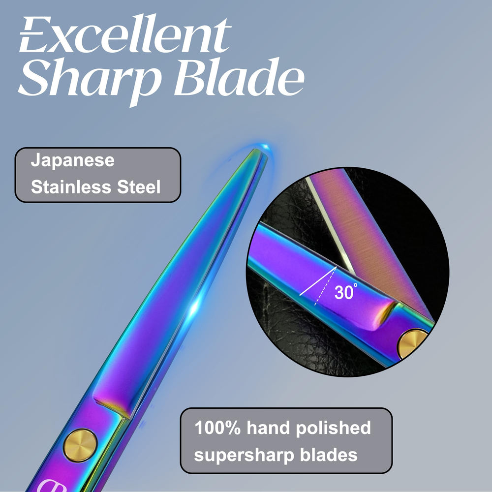 JAVENPROLIU, acier japonais 440C offrant précision et durabilité pour tous types de cheveux.