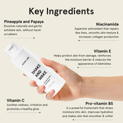JAXON LANE Shake and Wake: enzymes d'ananas et de papaye pour exfolier en douceur.