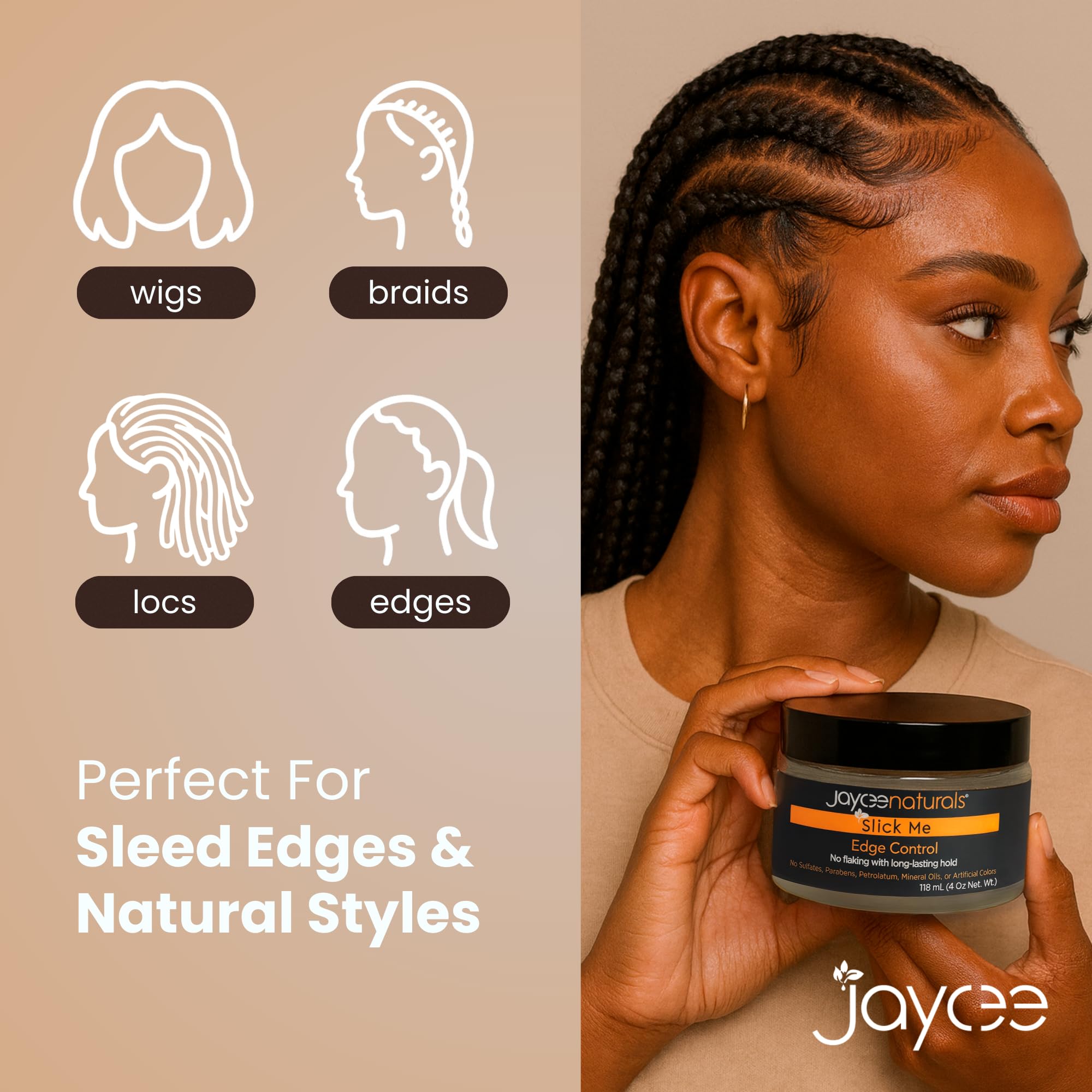 Jaycee Naturals Slick Me Edge utilisation facile à l'eau