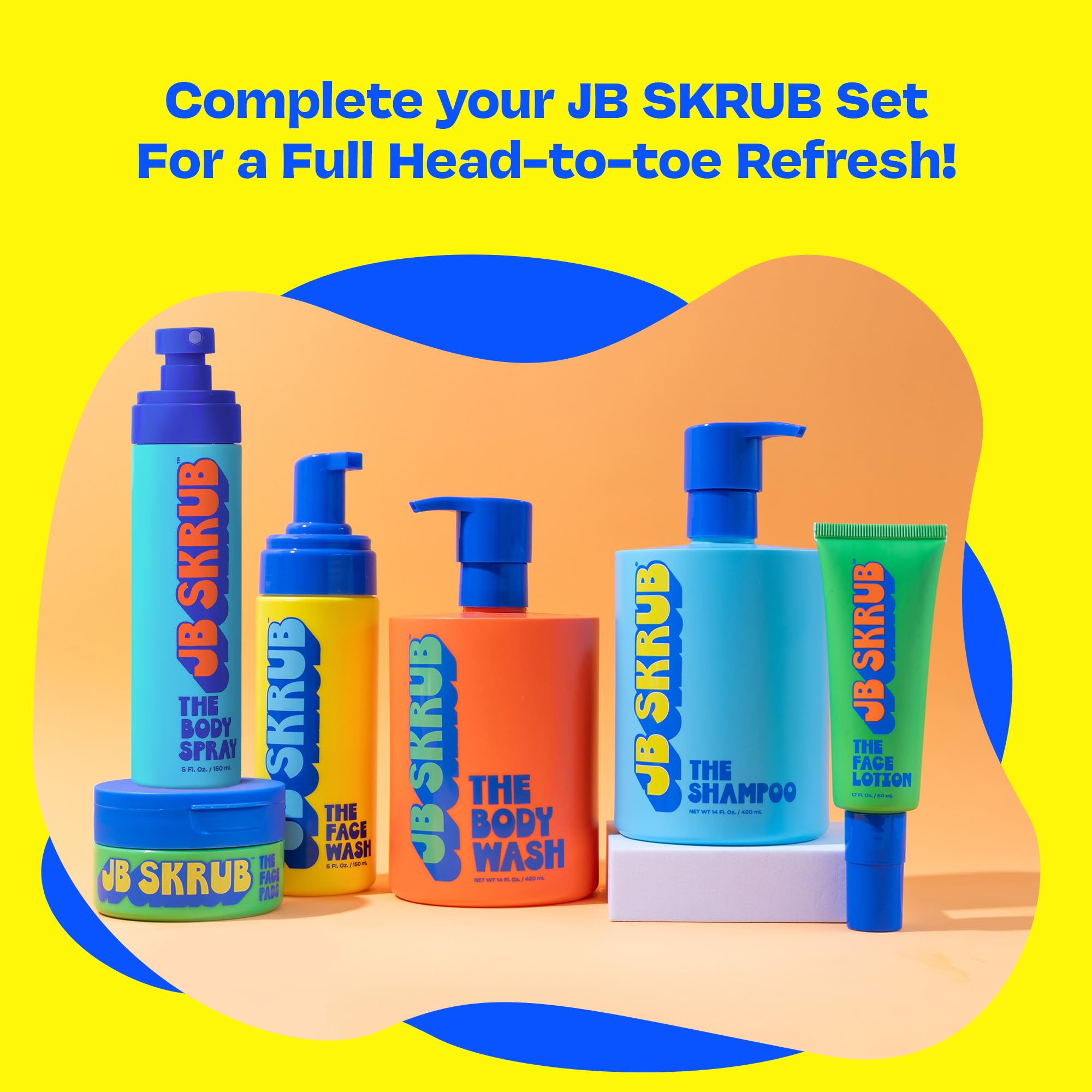 Emballage JB SKRUB sans sulfates et sans parabènes sur l’étiquette.