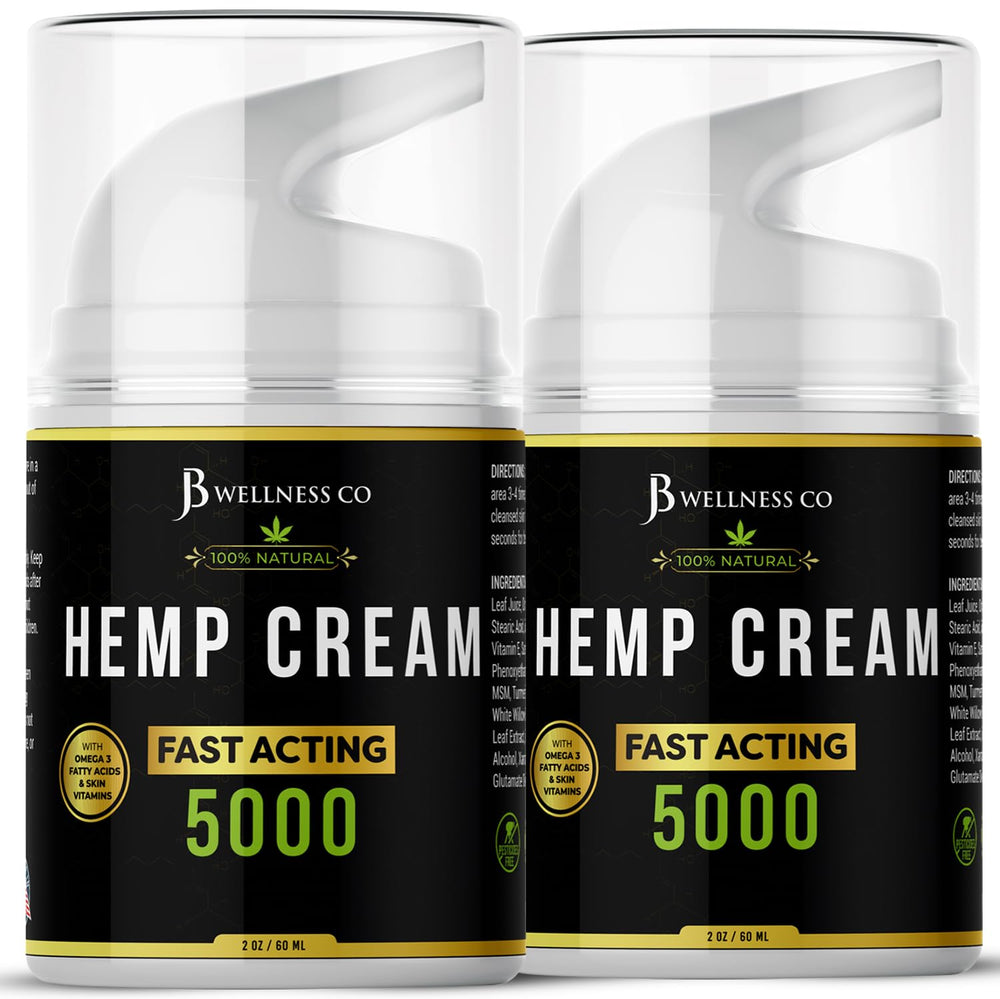JB Wellness Co Crème chanvre: pack double, hydratation durable sans gras