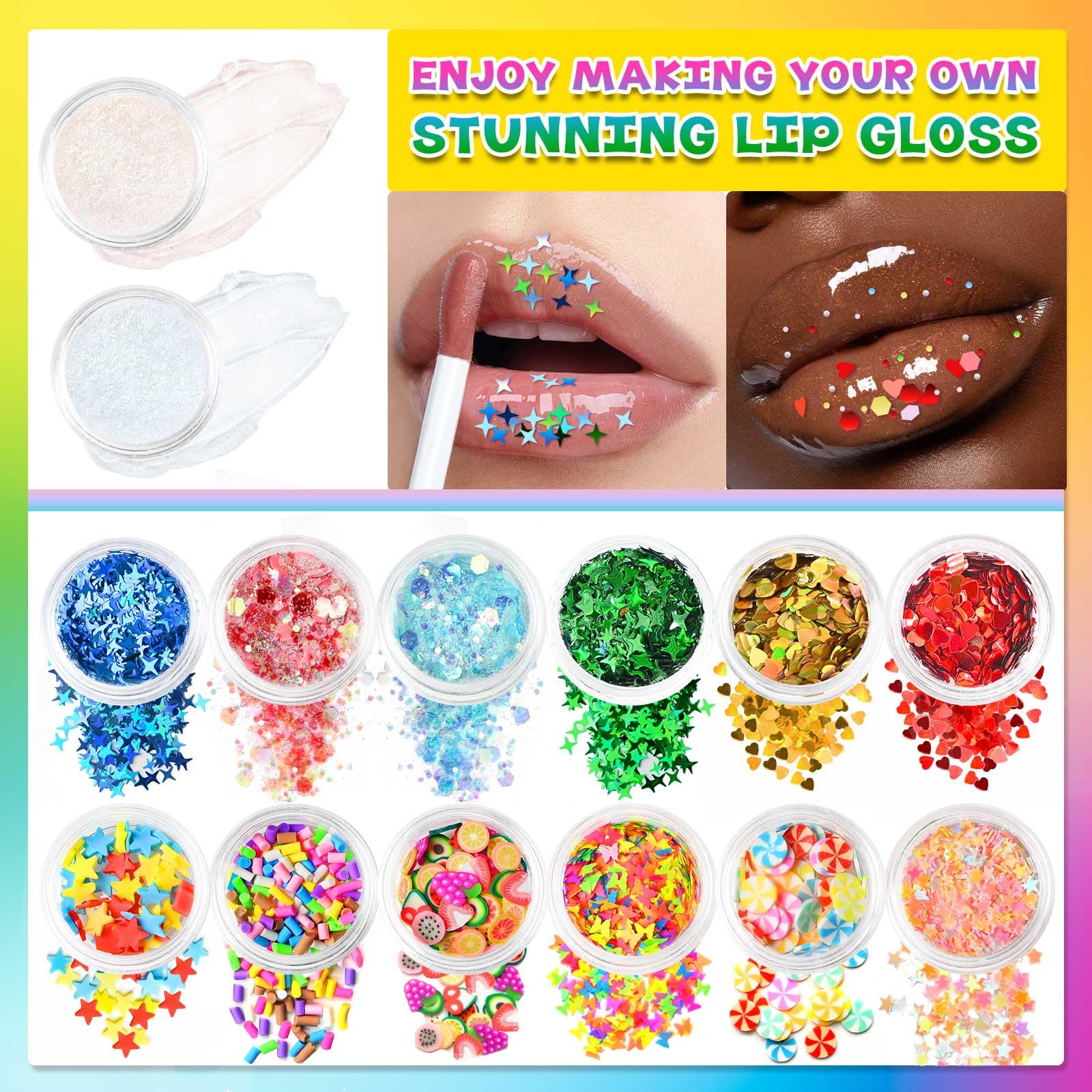 Jcoos kit gloss lèvres paillettes brillantes pour un effet glamour