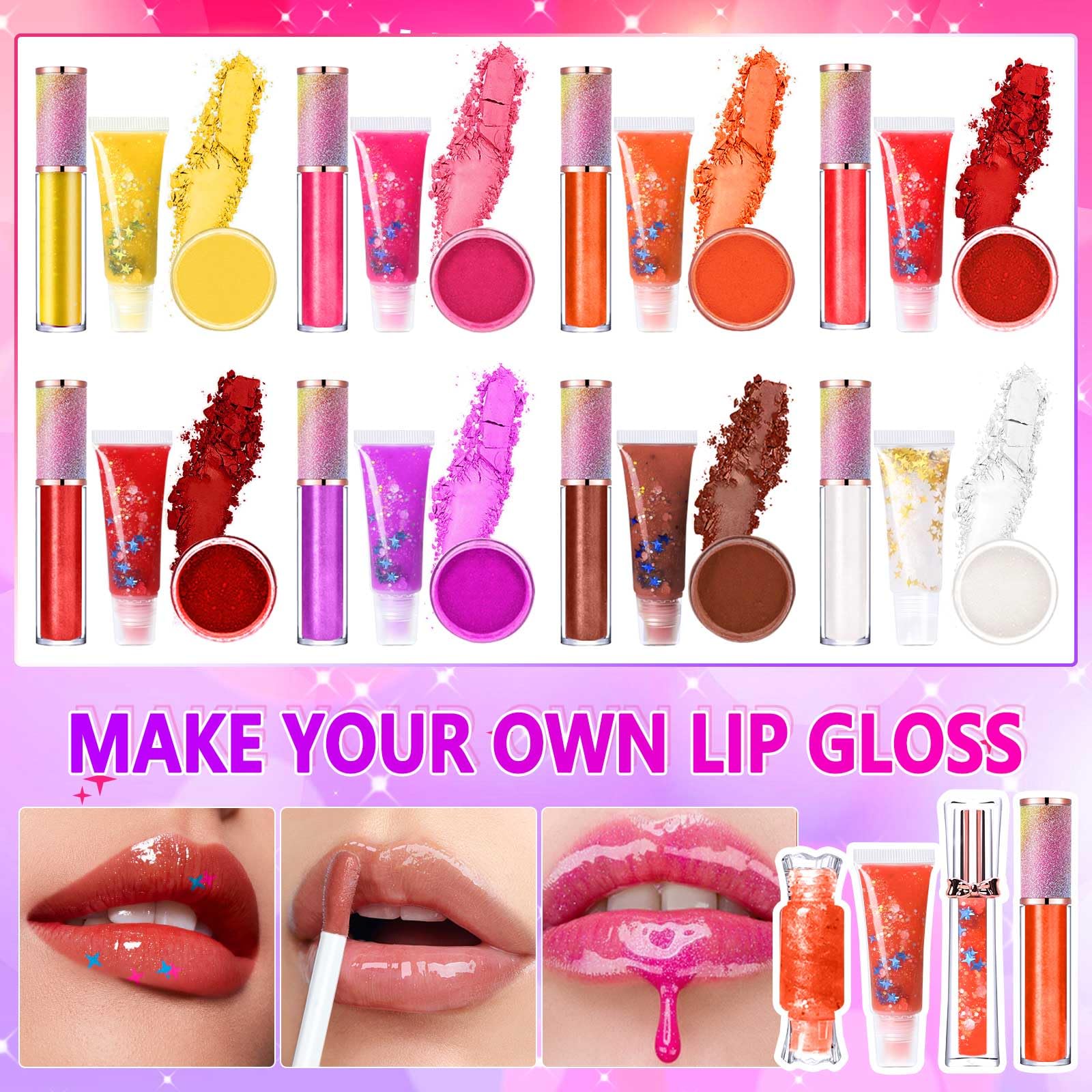 JCOOS paillettes gloss à lèvres – quatre textures scintillantes