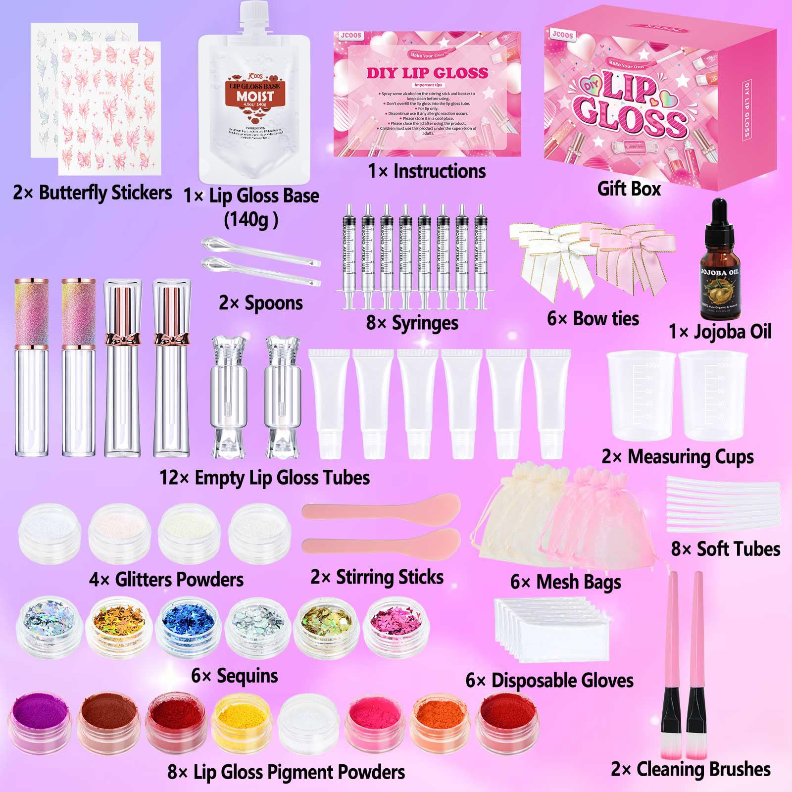 JCOOS pigments gloss à lèvres – huit couleurs éclatantes