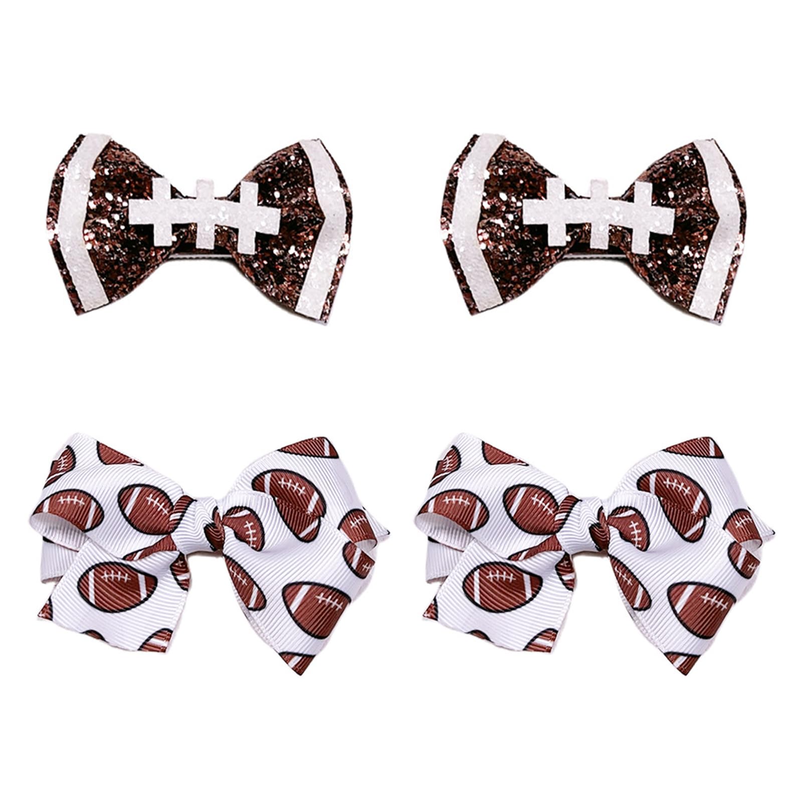 JDRGJTH barrettes football américain avec noeud scintillant prête pour fête sportive.
