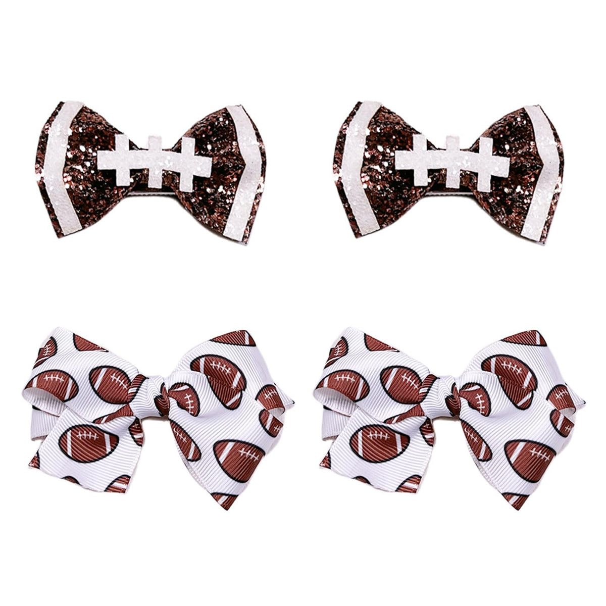 JDRGJTH barrettes football américain avec noeud scintillant prête pour fête sportive.