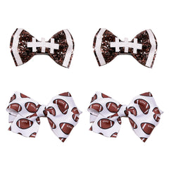 JDRGJTH barrettes football américain avec noeud scintillant prête pour fête sportive.