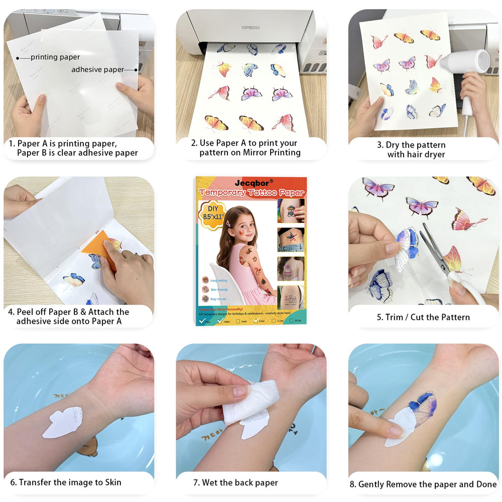 Jecqbor tatouage imprimable pour famille, activité ludique.