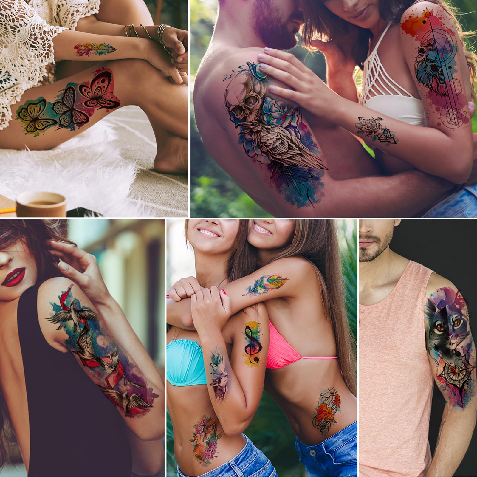 Occasions JEEFONNA tatouages, festivals et vacances, look temporaire polyvalent.