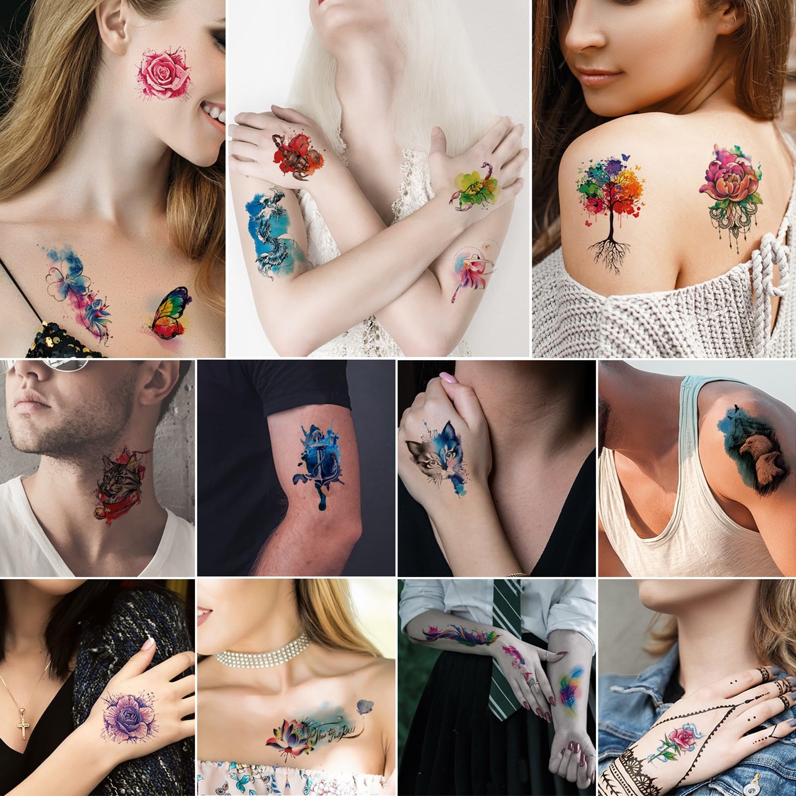 Tatouages JEEFONNA longue tenue et imperméables, adaptés aux activités quotidiennes.
