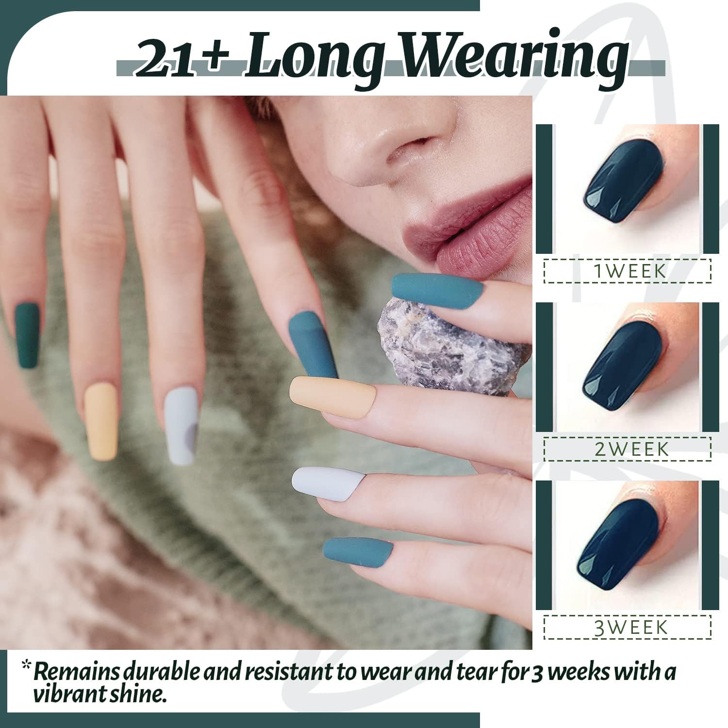 JEWHITENY top coat mat double pour fini mat élégant.