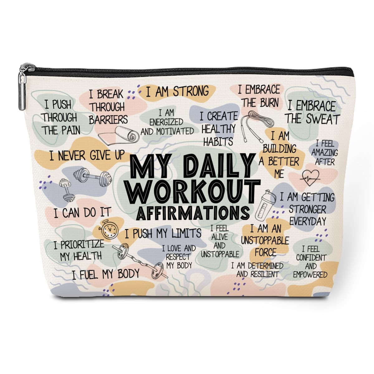 Trousse Jeilink de maquillage avec affirmations pour le quotidien et inspiration.
