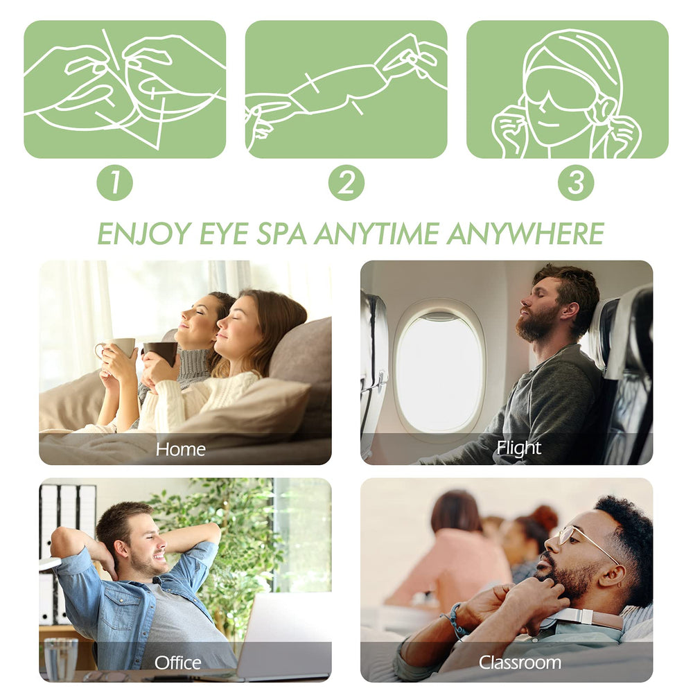 Masque yeux vapeur Jekeno, confort peau sensible et hydratation.