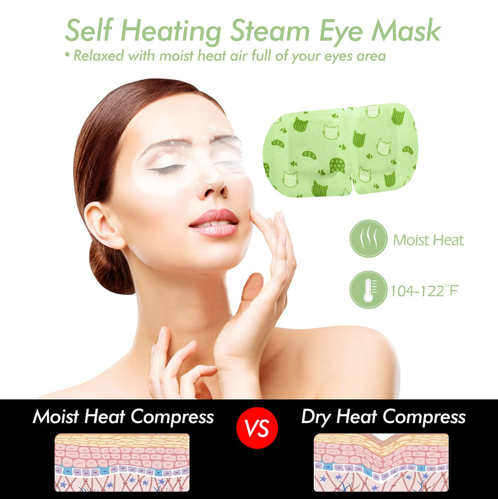 Masque yeux vapeur Jekeno, humidité douce et chaleur durable.