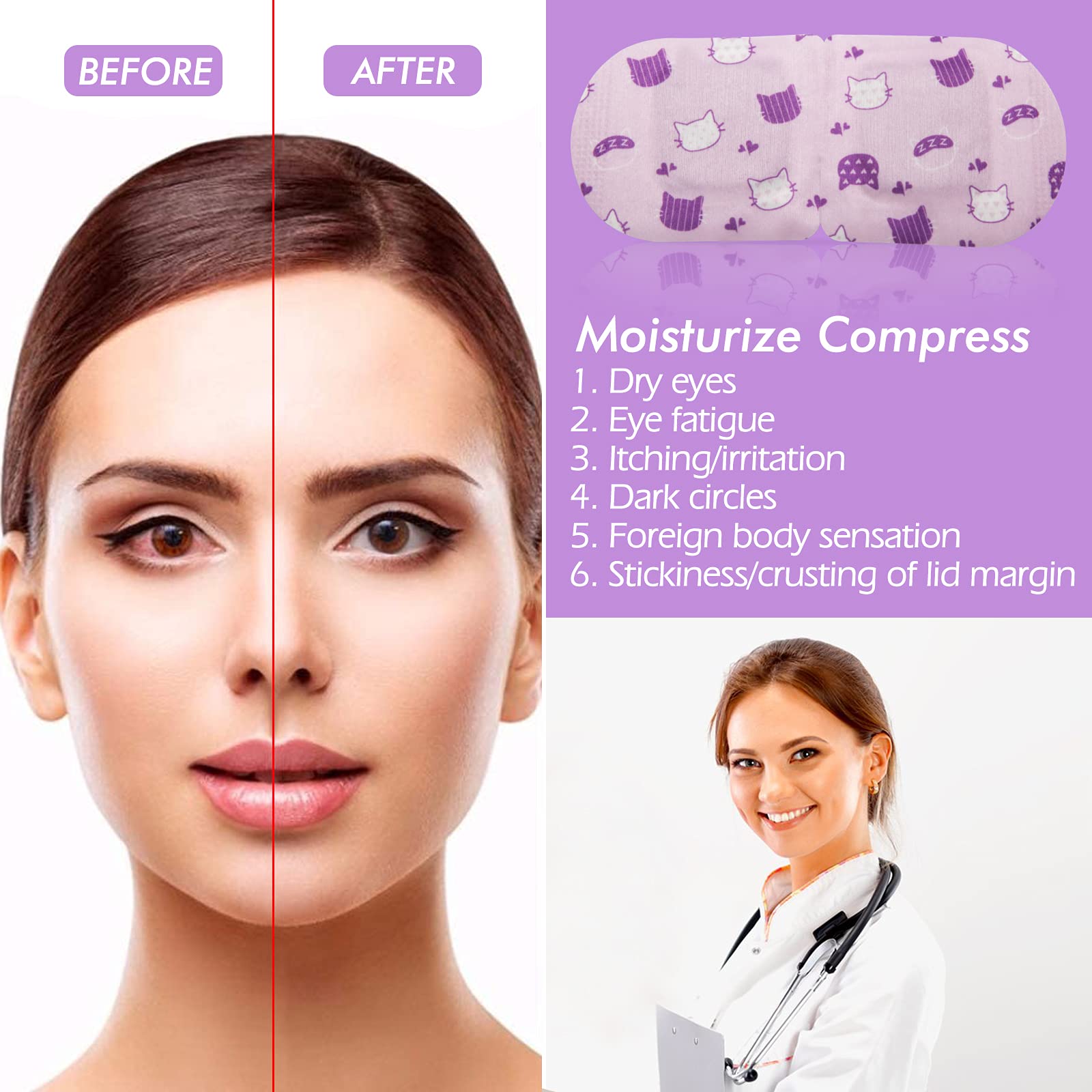 Masque oculaire Jekeno texture non tissée douce pour la peau