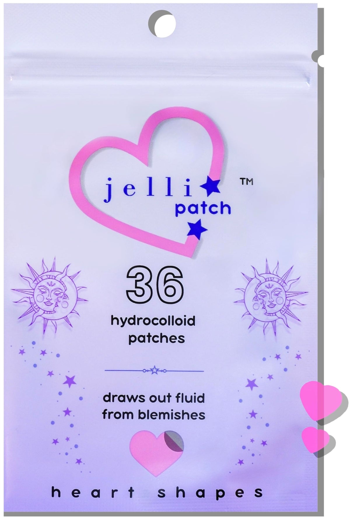 Jelli Patch cœur patch visages ensemble : patch discret pour cibler les imperfections quotidiennement.
