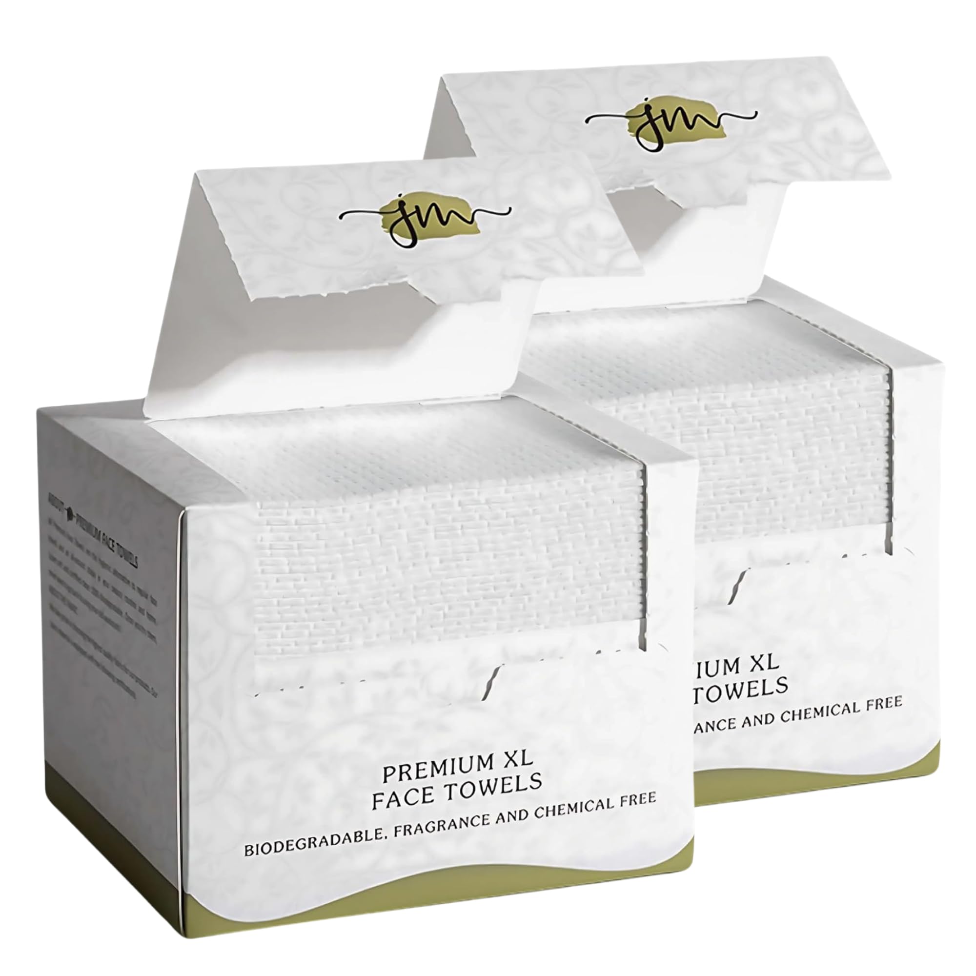 JenMom serviettes visage jetables, lot de 100 unités, douceur pour le démaquillage.