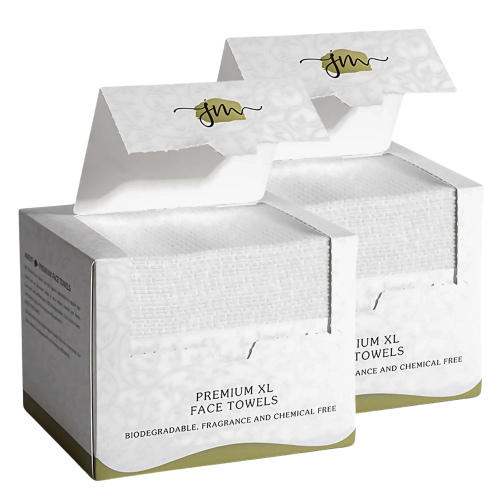 JenMom serviettes visage jetables, lot de 100 unités, douceur pour le démaquillage.